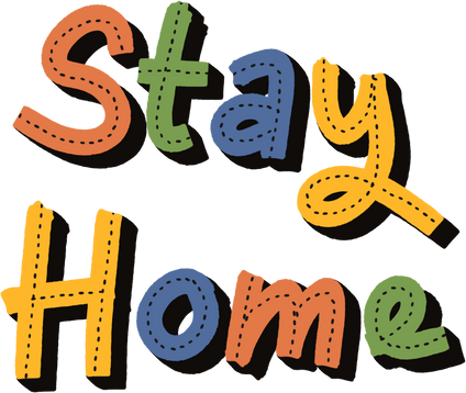 Stay Home Stitched Typography